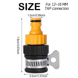 PSFXBM Hose Tap Connector, 14-17mm Mixer Garden Tap Hose Connectors Kitchen Taps Indoor Tap Hose Connector Hose Adapter Tap Connector, Adjustable Stainless Steel Collar, for Garden Kitchen Laundry