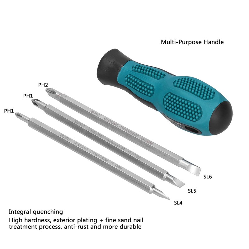 Double Ended Screwdriver, 3 Piece Screwdriver Bit Set, Cross and