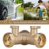 Garden Hose Splitter 2Way AllBrass Heavy Duty Simple Operation Outlet