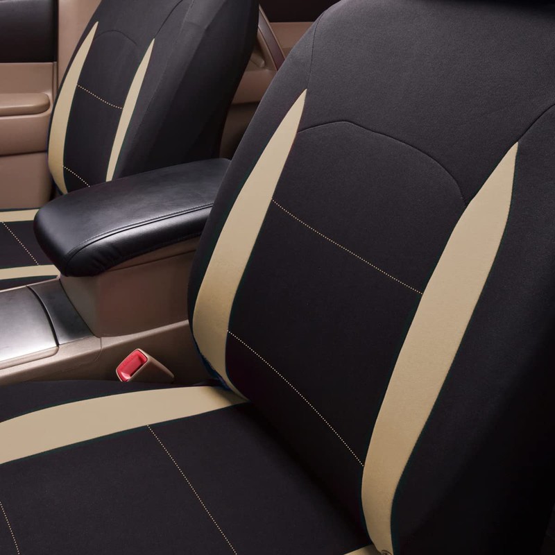 Flying Banner Car Seat Covers Set Beige Tan Front Seats