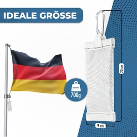 FBS Flag Weight, Robust Windsock for Flagpole, Durable Flag Weights for Flag Attachment, Flag Bag Made in Germany, Flag Accessories from the Professional (700 g)