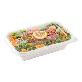 Restaurantware LIDS ONLY: Pulp Tek Plastic Flat Lids 100 Disposable Lids For Containers - Containers Sold Separately Built-In Tab Clear Plastic Flat Lids Fits 24 And 32 Ounce Bagasse Containers