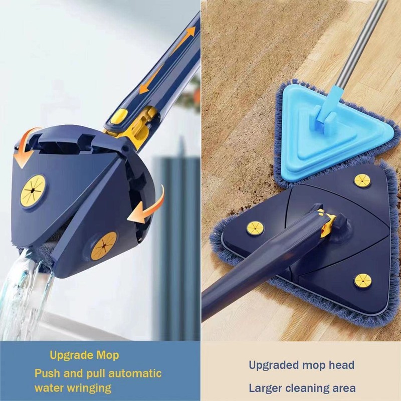 JHLAYKG JHLAYKG 360 Degree Rotatable Adjustable Cleaning Mop,52.1'' Telescopic Triangular