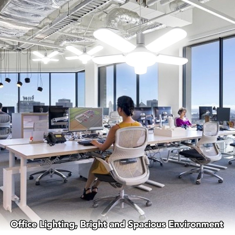 Topyond LED Garage Light, 100W 8000LM Deformable Ceiling Light, 5