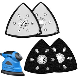 Set of 4 Sanding Plates, Triangle, 93 mm Fine Sanding Plate, Multitool Sanding Disc, Triangle Sander Accessories for Precision Work on Wood, Metal, Hard Plastic, Plaster, Grinding, Rust Removal