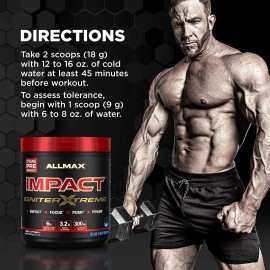 Allmax Impact Igniter Xtreme Pre Entreno -- Extremo -- 40 Sr Sabor Blue Raspberry