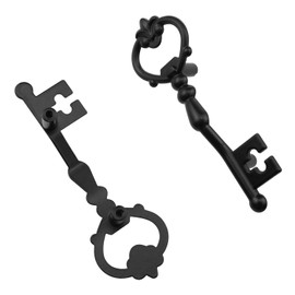 Zangc Black Unique Drawer Pulls Antique Dresser Handle Keys Vintage Door Handles with Screws for Storage Cabinets Display Cabinets Bedside Tables, etc. 2PCS