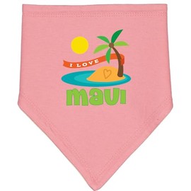 inktastic I Love Maui Baby Bandana Bib Mauve and Natural 1ca36