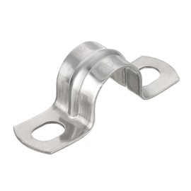 TA-VIGOR 4Pcs Rigid Pipe Straps, 20mm 2 Holes Stainless Steel Tension Tube Clip Clamp, Heavy Duty Conduit Clamps for Pipe Tube Wire Fixing, Laying Plumbing, Electricity, Exhaust