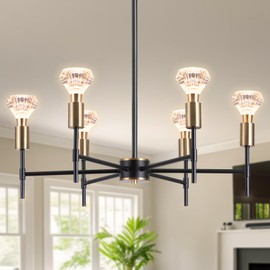 Cofiveevo Black Chandeliers Dining Room Light Fixture, 6-Light Fixture, Kitchen Island Light fixtures, Suitable for Industrial Retro Pendant Lights in farmhouses, Kitchens, Living Rooms