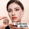 Paletas De Sombras 4 Tonos Brillo Intenso Larga Duración