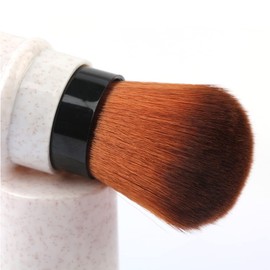 RN BEAUTY Retractable Kabuki Brushes Powder Foundation Blush Brush Bronzer Brush Face Blender Brush Mineral Blending Buffing Concealer Brush Extensible Makeup Brush Portable With Cover (Apricot)