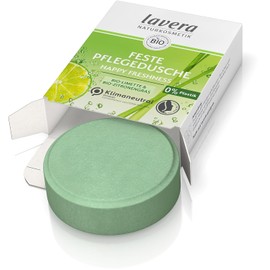 lavera Happy Freshness Firm Shower Gel with Organic Lime and Organic Lemongrass - Gently Cleans the Skin without Drying It Out - 3x More Productive Than Liquid Shower Gel - Natural Cosmetics - 1 Piece