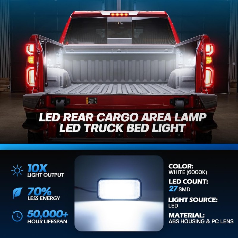 2Pcs LED Truck Bed Light Rear Cargo Area Lamp for