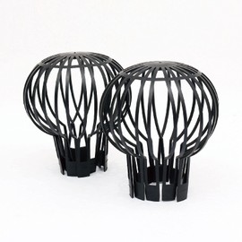 Pack of 2 Plastic Gutter Guards - Keeps Gutter downpipes Clear of blockages from Leaves, Moss, muck, mud, Balls and Other Debris - Flexible and Super-