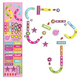 Sensory Path Decals Floor Stickers Hopscotch Classroom Decor - Push Clap & Hands Up Floor Decals for Boosting Gross Motor Skills