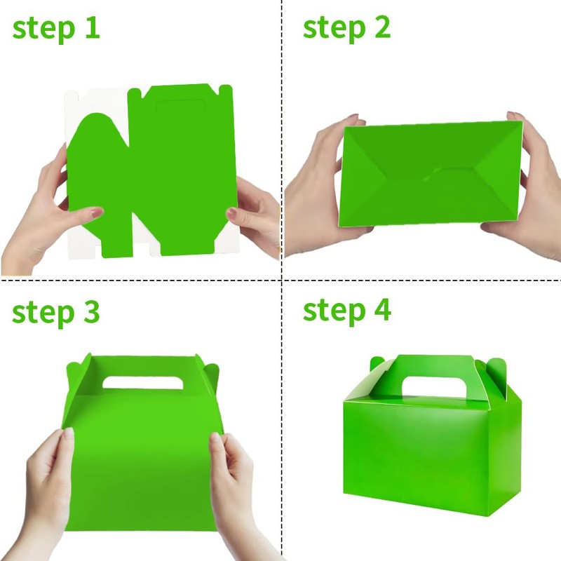 24 Pieces Green Gift Box 15x9x9cm Thickened Paper Bridesmaid Proposal