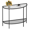 SAYGOER Glass Half Moon Console Table 2 Tier Narrow Entryway