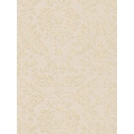 Sample for Display Purpose only.Concord Wallcoverings Textured Wallpaper Damask Floral Ornament, Cream Rose Glitter, 7 in x 10 in, 290274