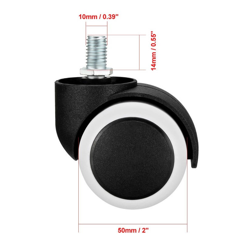 sourcing map Office Chair Casters Wheels 2 Inch PU Twin