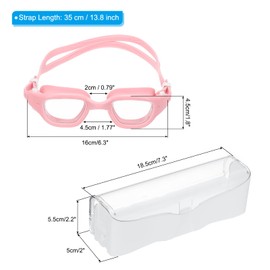 PATIKIL Swim Goggles Unisex, Pool Swimming Goggles Sun Rays Resistance No Leaking with Storage Box for Teenagers, Pink