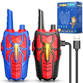 Walkie Talkies Rechargeable Toys for Kids : Gifts for Boys Ages 3 4 5 6 7 8 9 10 Kids Walkie Talkies 2 Pack Outdoor Hiking Toy for 5-7 Year Old Boy Birthday Gift 2 Way Radio for Boys