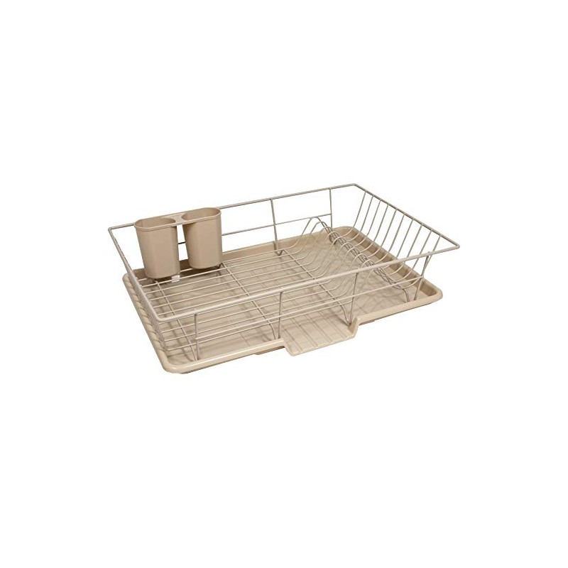 Sweet Home Collection Metal, Plasic 3 Piece Dish Drainer Rack