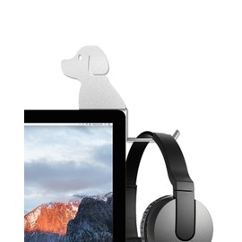 FEYRUN Monitor Stand, Puppy Tail Hook for Headphone, Saves Desk Space and Protects Headphones, Organizer Decorative Hanger for Hanging Keys Cables and More (Silvery)