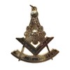 Masonic Past Master Regalia Jewel 3" Tall Golden Electroplated