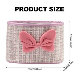 JSCARLIFE Car Seat Back Hanging Bag,PU Leather Car Back Seat Organizer Hanging Cotton and linen fabric Car Storage Box Travel Tidy Pouch Pocket Car Trash Can for Most Vehicles (Pink)