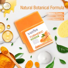 Turmeric Soap Natural Turmeric Soap Bar For Acne Removal,Pores Shrink,Deep Cleaning Moisturizing Erase Fine Lines,Firming