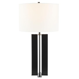 SAFAVIEH Lighting Collection Vanya Modern Black 28-inch Table Lamp (LED Bulb Included)