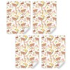 Floral with Rabbit Wrapping Paper,4 Sheet Spring Rabbit Chicken Wrapping