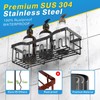 EUDELE Adhesive Shower Caddy, 5 Pack Rustproof Stainless Steel Bath