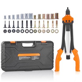 Happybuy 16” Rivet Nut Tool Kit, 13PCS Mandrels, 186PCS Rivet Nuts, Metric & SAE Sizes, Semi-Auto Retraction