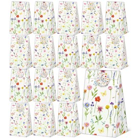 24 Pcs Wildfloral Goodie Bags with Stickers,Welcome Bags for Wedding Hotel Guests Themed Decorations Birthday Party Favor Bags,Vintage Wildfloral Party Gift Bags for Birthday Wedding Party