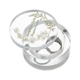 PH PandaHall Round Wedding Ring Box Transparent Acrylic Ring Box Ring Display Box Jewelry Storage Box Ring Bearer Box with Lid for Anniversary Wedding Proposal Engagement Ceremony 6.5x3.3 cm