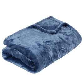 Albert Austin Flannel Fleece Throw for Couch Sofa Chairs Breathable Cosy and Warm Large Blanket Throw Comfortable Easy to Wash Blanket for Bed Plush Lightweight Fluffy Throw 150 x 130cm (Light Blue)