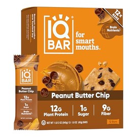 IQ BAR barra de alimentos cerebrales, Keto, Paleo, vegano, sin gluten, bajo en carbohidratos 12 unidades