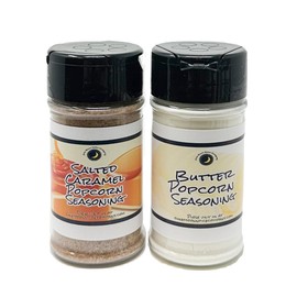Premium | POPCORN SEASONINGS | Variety 2 Pack | Butter | Salted Caramel | Crafted in Small Batches | This set is all about cozy comfort and movie-night magic. One is rich and sweet, the other buttery and savory—together, they’re a snack lover’s dream duo