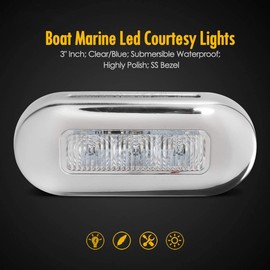 Greluma 4 Stk Wasserdichte LED-Bootsbeleuchtung, Innendeckbeleuchtung,3 LEDs für Navigation, Heckkabinenbeleuchtung für Ponton, Fischerboot, Kajak, Segelboot (weißes Licht)