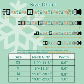 Faygarsle Green Dog Collar Christmas with Charm Design Christmas Theme Pattern for Small Medium Large Dogs Collar Cute Stylish Girl Boy Christmas Dog Collar S