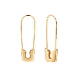 Safety Pin Earrings for Women - 14K Gold Minimalist Gold Earrings for Women - Hoop Earrings Paperclip Statement Earrings Jewelry