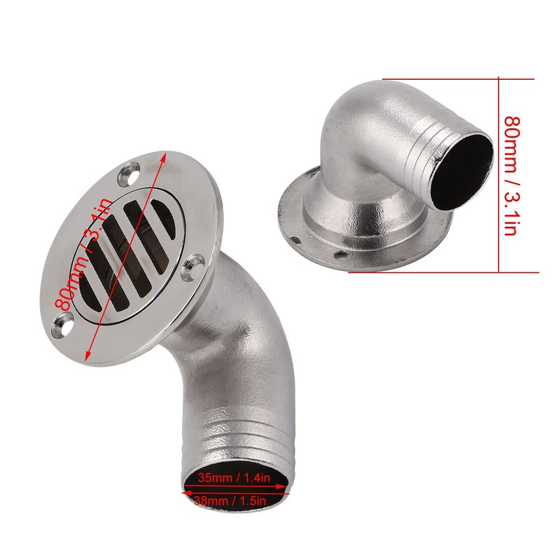Acouto Boat Deck Drain 90 Degree Deck Drain Fittings 1.5in