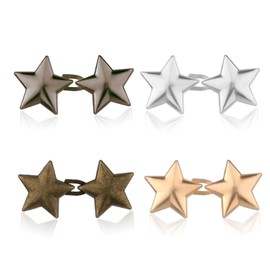 4 Pairs Stars Jean Buttons, Button Extender Tightener No Sewing Required Removable Tighten Waist Buttons Extender Waist Expanders (4 Colors)