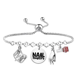 MAOFAED Nail Technician Gift, Nail Artist Bracelet, Gifts for Cosmetician, Nail Tech Gift, Nail Hustler(nail hustlerCA)