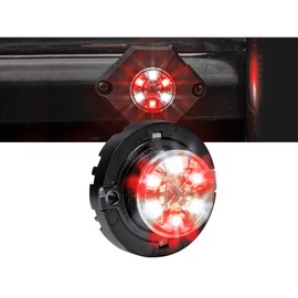 SnakeEye III Red White Clear LED Hideaway Strobe Light [SAE Class 1] 12V 1 Inch Round Waterproof Wig Wag Emergency Flashing Hide Away Fire Police Light Bulb Kit For Firefighter EMS POV Truck Vehicle