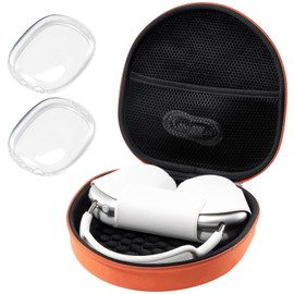 ProCase Hard Case for AirPods Max, Travel Carrying Headphone Case with Silicone Earpad Cover & Mesh Pocket, AirPods Max Protective Portable Storage Bag -Orange