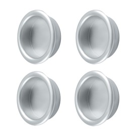 MOROBOR Round Self-Stick Sliding Door Handle, 4 Pcs Closet Door Finger Pull Plastic Invisible Door Handles for Sliding Barn Drawer Cupboard Wardrobe (Silver Gray)