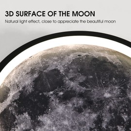 AHAWILL Flush Mount Ceiling Light,Led Dimmable Ceiling Light Fixture with Remote Control,11.8 "Wall Mounted Decorative Moon Ceiling Lights for Bedroom,Hallway and Bedside.(34W